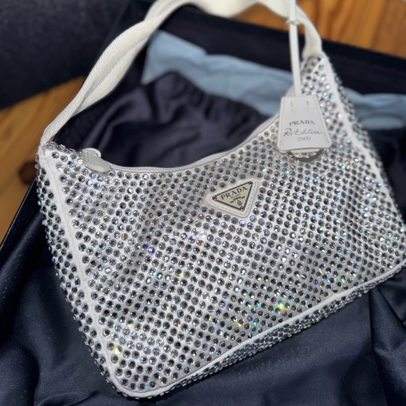 Prada Crystal Bag Re Edition 2000 White Satin - Picture 3 of 10